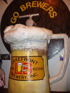 Brewers mug at Lakefront Brewery