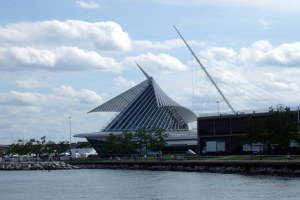 Milwaukee Art Museum -- the ship sailing into Lake Michigan