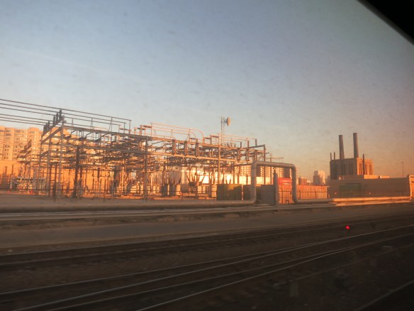 utilities plant from a moving train