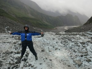 Joy on Fox Glacier, New Zealand