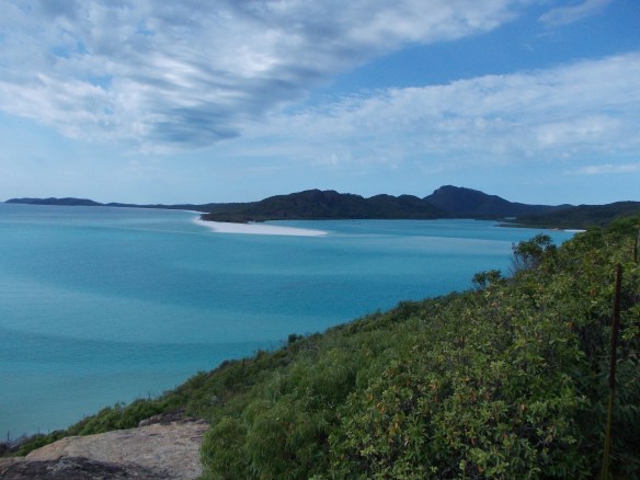 Looking down at Whitehaven Beach