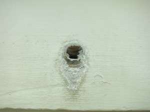 Bullet hole in the church