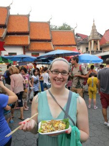 Hannah with the best meal of the week