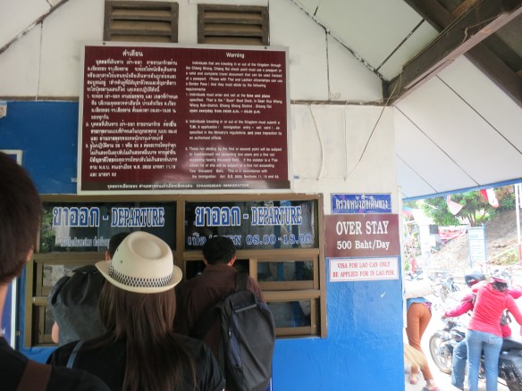 Passport control on the Thailand side of the Mekong River