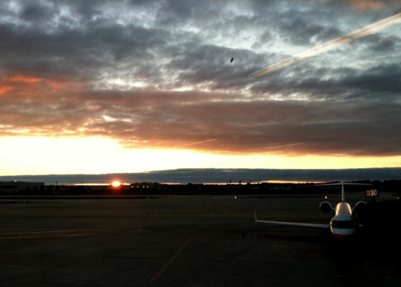 Sunset, LaGuardia Airport, New York