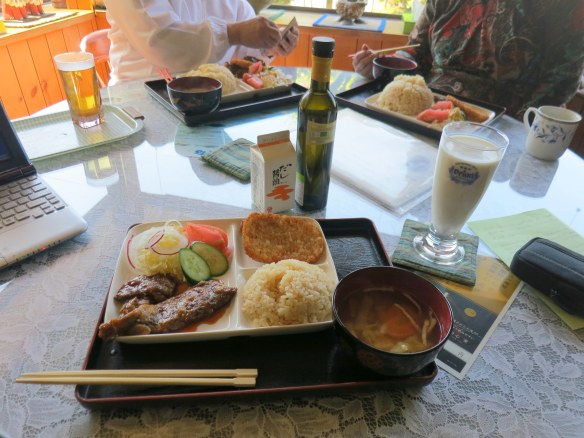 Okinawan spare ribs, cha-han, hasshudo poteto, miso shiru