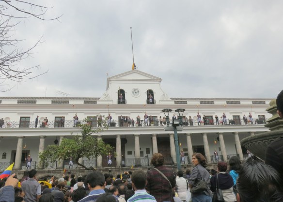The crowd assembled for the changing of the guard