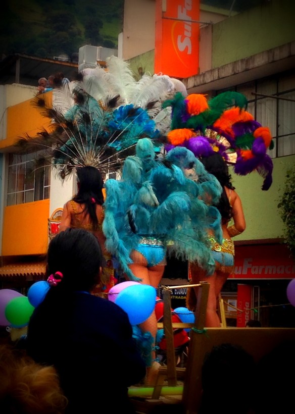 Part of the Carnaval parade in Baños, Ecuador