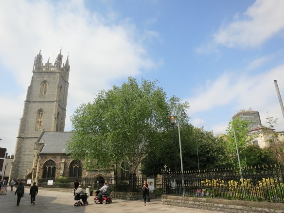 One of the churches in the town center