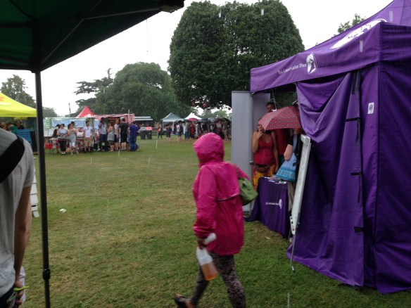 Luckily, we'd brought towels in case we went swimming, so we got warm during the downpour