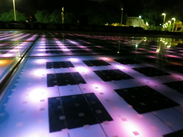 Disco lights by the seaside