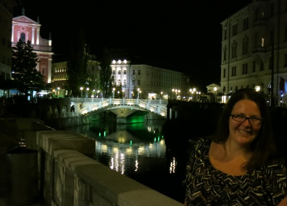 The Triple Bridge at night