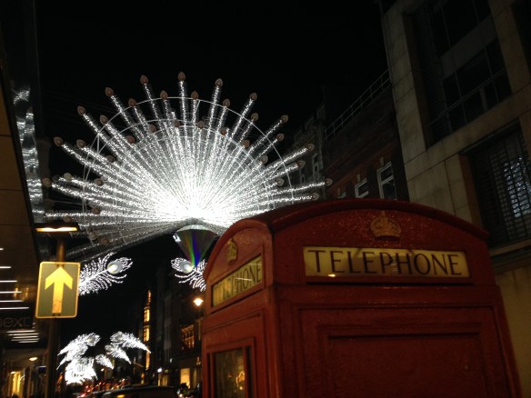 One of the brightly lit side streets