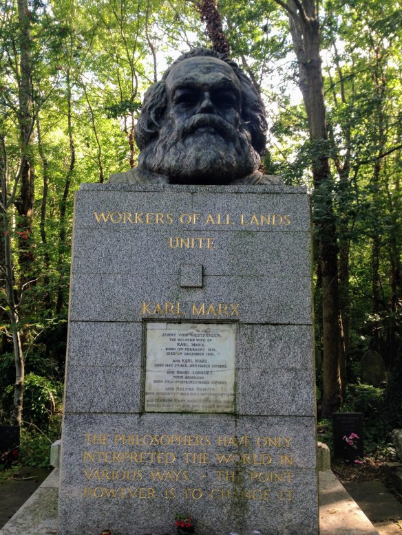 Karl Marx grave Highgate Cemetery London UK